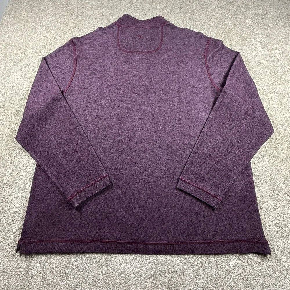 Tommy Bahama Bayview 1/2 Zip Reversible Pullover Sweater Men's XXL Grape Wine